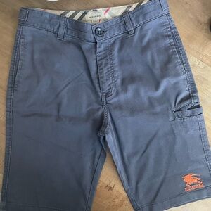 Burberry Blue Cargo Shorts with Classic Cotton Twill